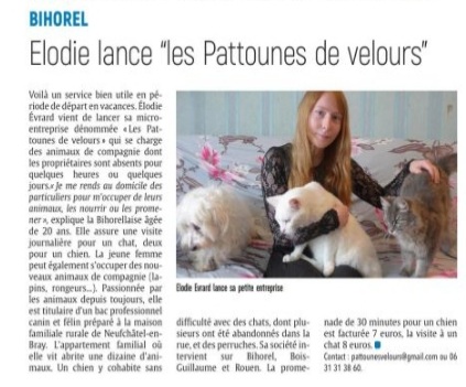 Parution dans le Paris Normandie 